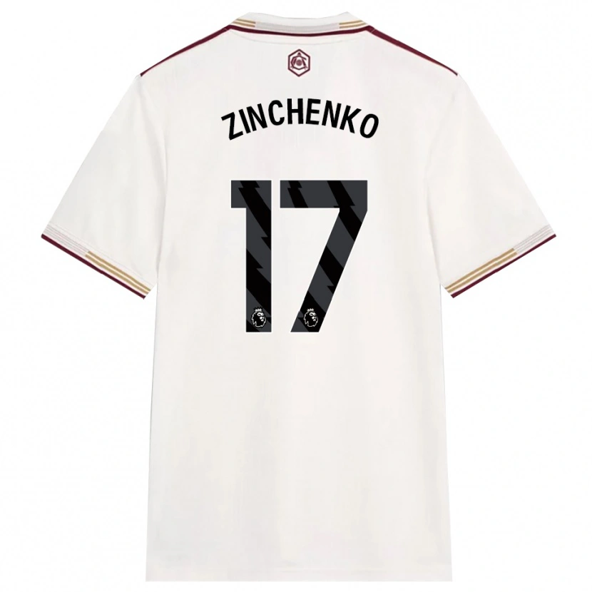 Danxen Women Oleksandr Zinchenko #17 Off White Burgundy Third Jersey 2025/26 T-Shirt