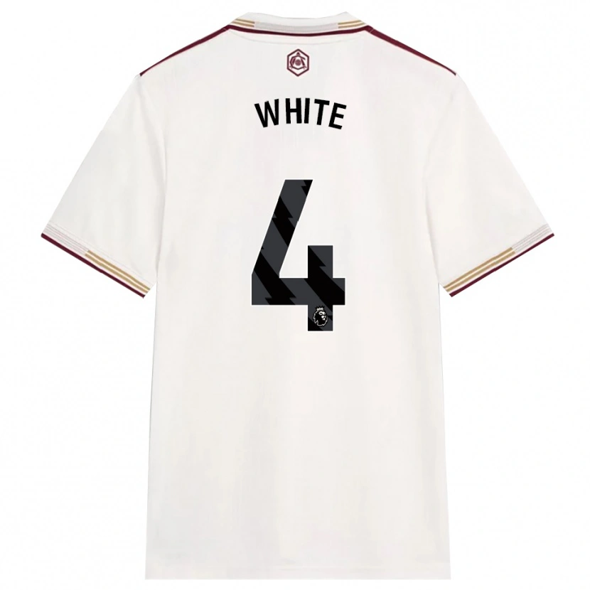 Danxen Women Ben White #4 Off White Burgundy Third Jersey 2025/26 T-Shirt