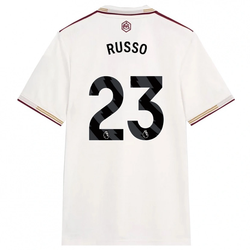 Danxen Women Alessia Russo #23 Off White Burgundy Third Jersey 2025/26 T-Shirt