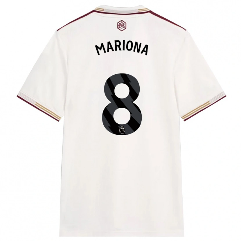 Danxen Women Mariona Caldentey #8 Off White Burgundy Third Jersey 2025/26 T-Shirt