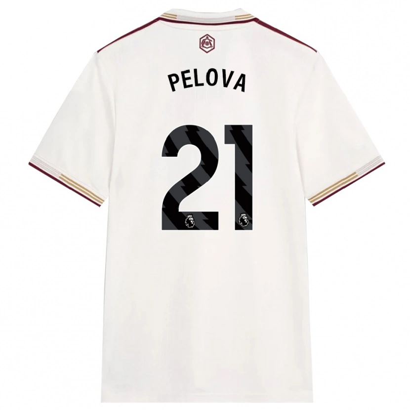 Danxen Women Victoria Pelova #21 Off White Burgundy Third Jersey 2025/26 T-Shirt