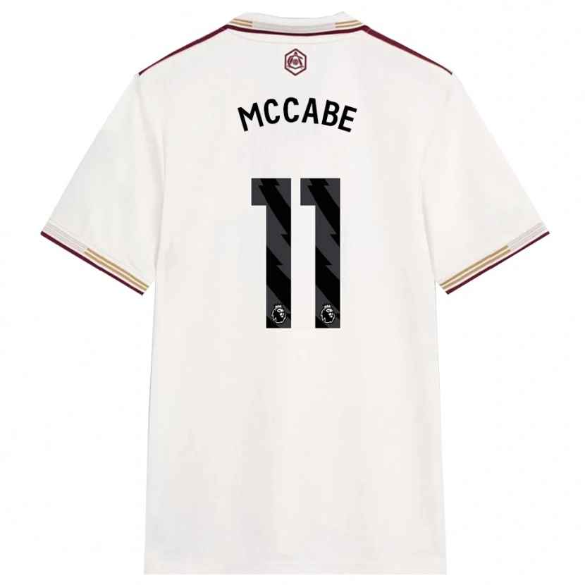 Danxen Women Katie Mccabe #11 Off White Burgundy Third Jersey 2025/26 T-Shirt