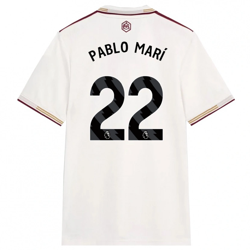 Danxen Women Pablo Mari #22 Off White Burgundy Third Jersey 2025/26 T-Shirt
