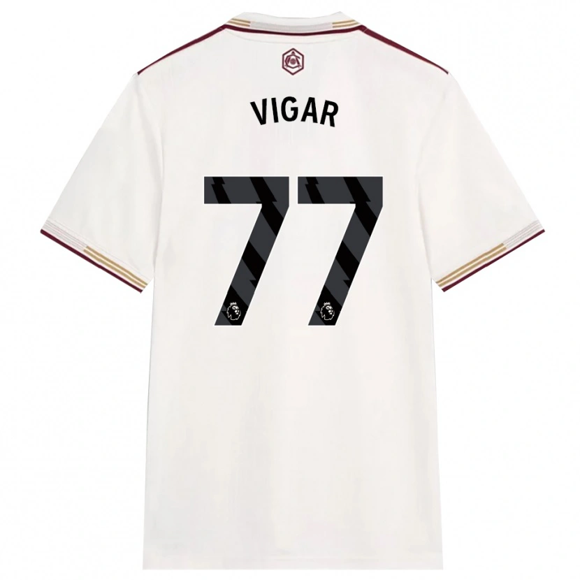 Danxen Women Billy Vigar #77 Off White Burgundy Third Jersey 2025/26 T-Shirt