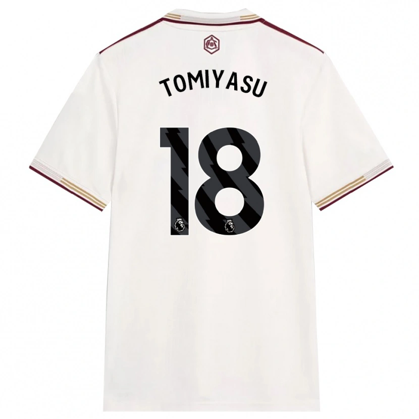 Danxen Women Takehiro Tomiyasu #18 Off White Burgundy Third Jersey 2025/26 T-Shirt