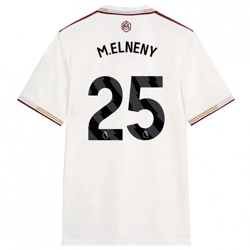 Danxen Women Mohamed Elneny #25 Off White Burgundy Third Jersey 2025/26 T-Shirt