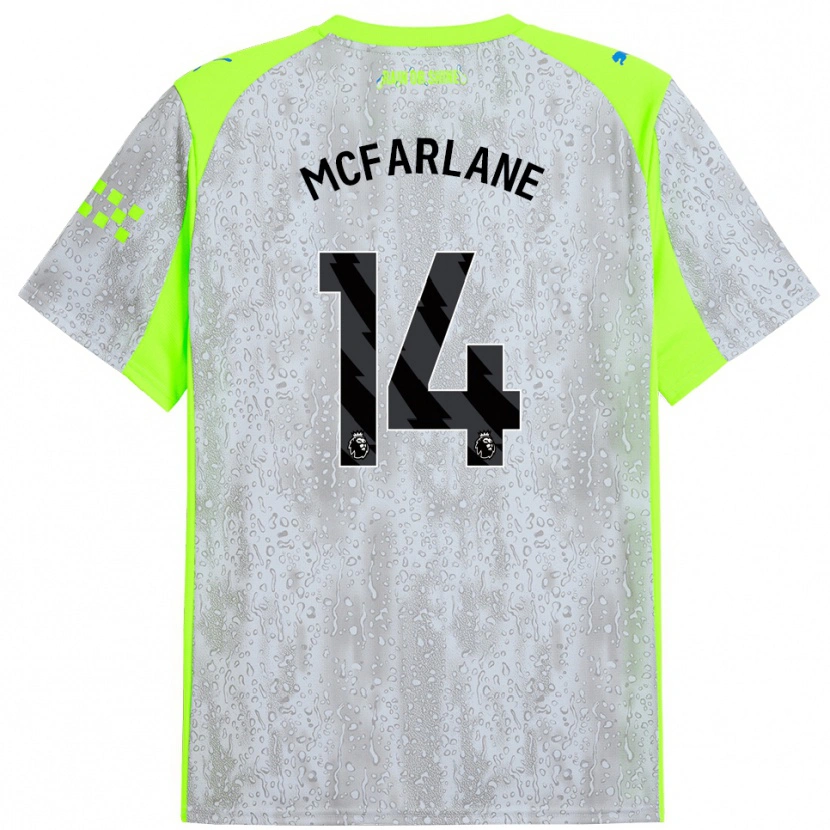 Danxen Women Christian Mcfarlane #14 Gray Yellow Third Jersey 2025/26 T-Shirt