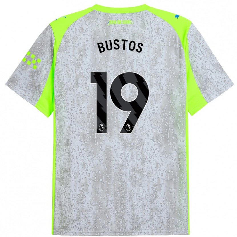 Danxen Women Nahuel Bustos #19 Gray Yellow Third Jersey 2025/26 T-Shirt