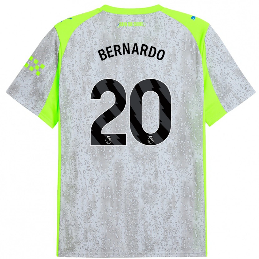 Danxen Women Bernardo Silva #20 Gray Yellow Third Jersey 2025/26 T-Shirt