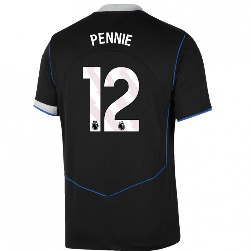 Danxen Women Andrew Pennie #12 Black Blue Silver Third Jersey 2025/26 T-Shirt