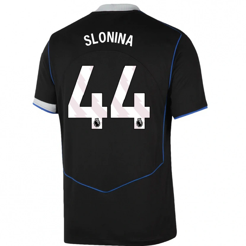 Danxen Women Gabriel Slonina #44 Black Blue Silver Third Jersey 2025/26 T-Shirt