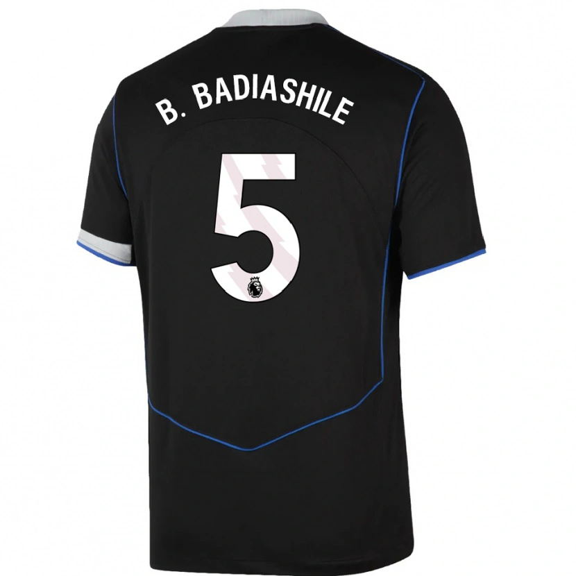 Danxen Women Benoît Badiashile #5 Black Blue Silver Third Jersey 2025/26 T-Shirt