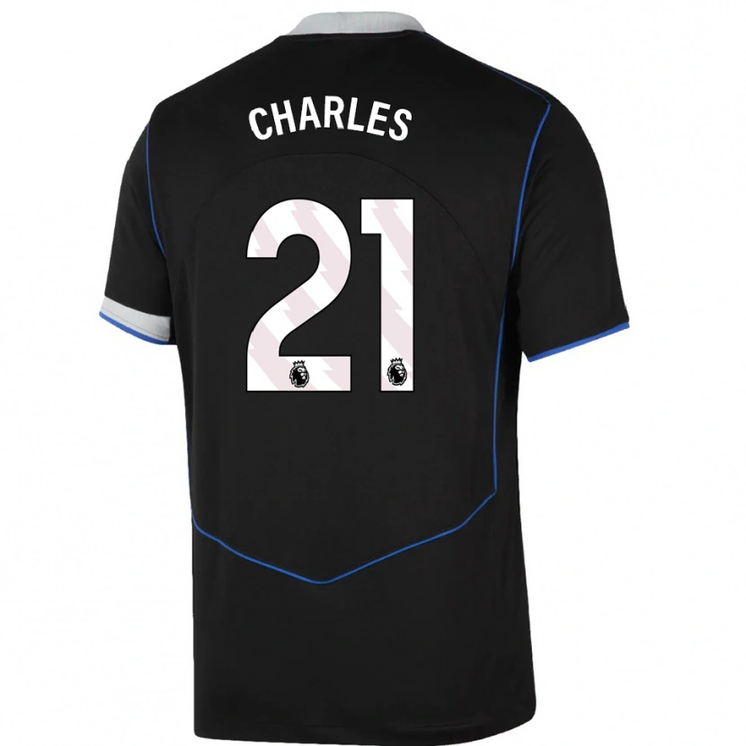 Danxen Women Niamh Charles #21 Black Blue Silver Third Jersey 2025/26 T-Shirt