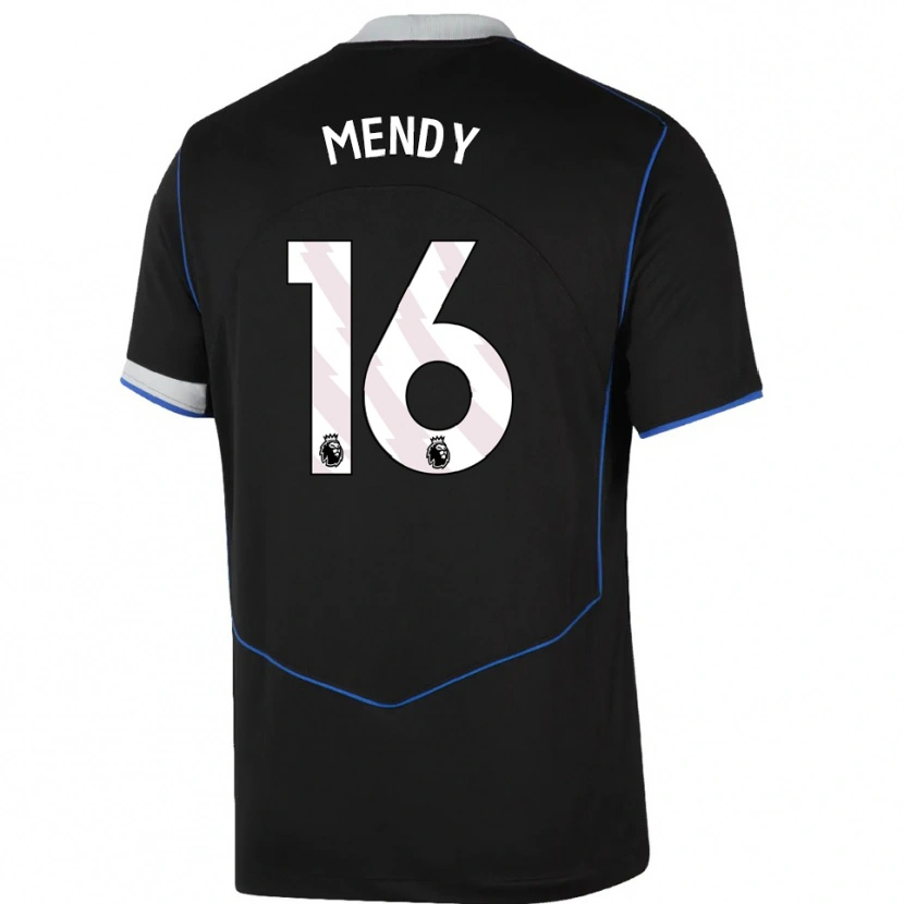 Danxen Women Edouard Mendy #16 Black Blue Silver Third Jersey 2025/26 T-Shirt