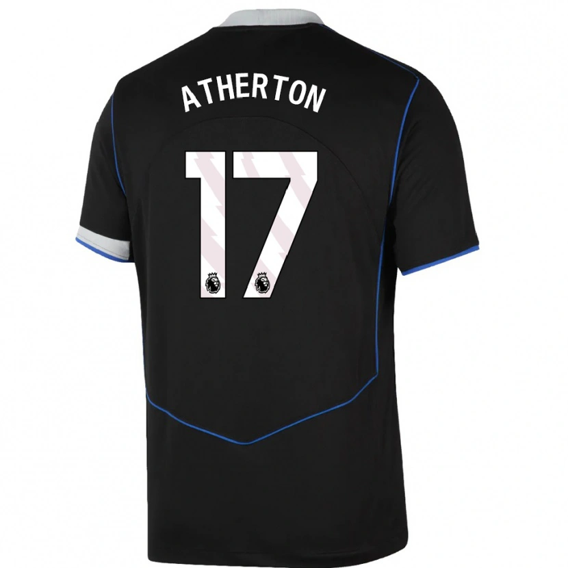 Danxen Women Chris Atherton #17 Black Blue Silver Third Jersey 2025/26 T-Shirt