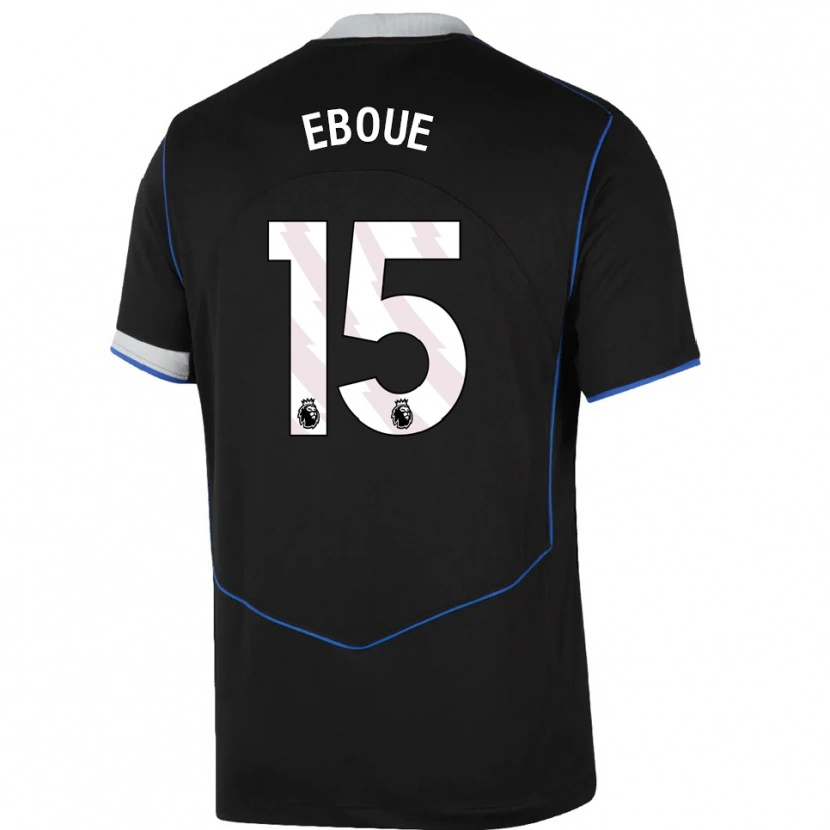 Danxen Women Mathis Eboué #15 Black Blue Silver Third Jersey 2025/26 T-Shirt