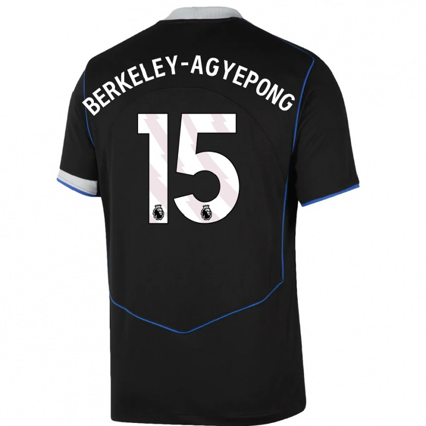 Danxen Women Jeremiah Berkeley-Agyepong #15 Black Blue Silver Third Jersey 2025/26 T-Shirt