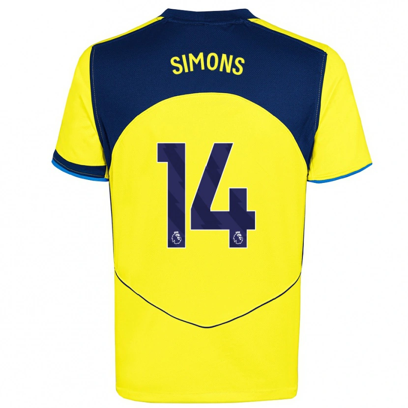 Danxen Women Zach Simons #14 Yellow Navy Third Jersey 2025/26 T-Shirt