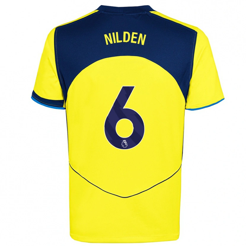 Danxen Women Amanda Nildén #6 Yellow Navy Third Jersey 2025/26 T-Shirt