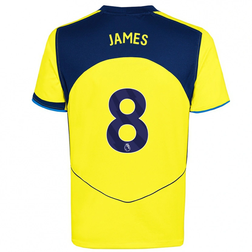 Danxen Women Angharad James #8 Yellow Navy Third Jersey 2025/26 T-Shirt