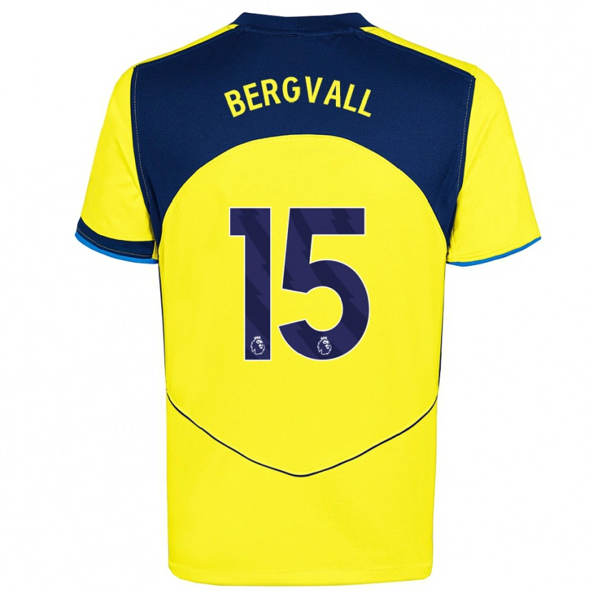 Danxen Women Lucas Bergvall #15 Yellow Navy Third Jersey 2025/26 T-Shirt