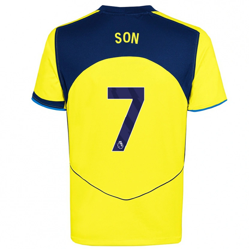 Danxen Women Heung-Min Son #7 Yellow Navy Third Jersey 2025/26 T-Shirt