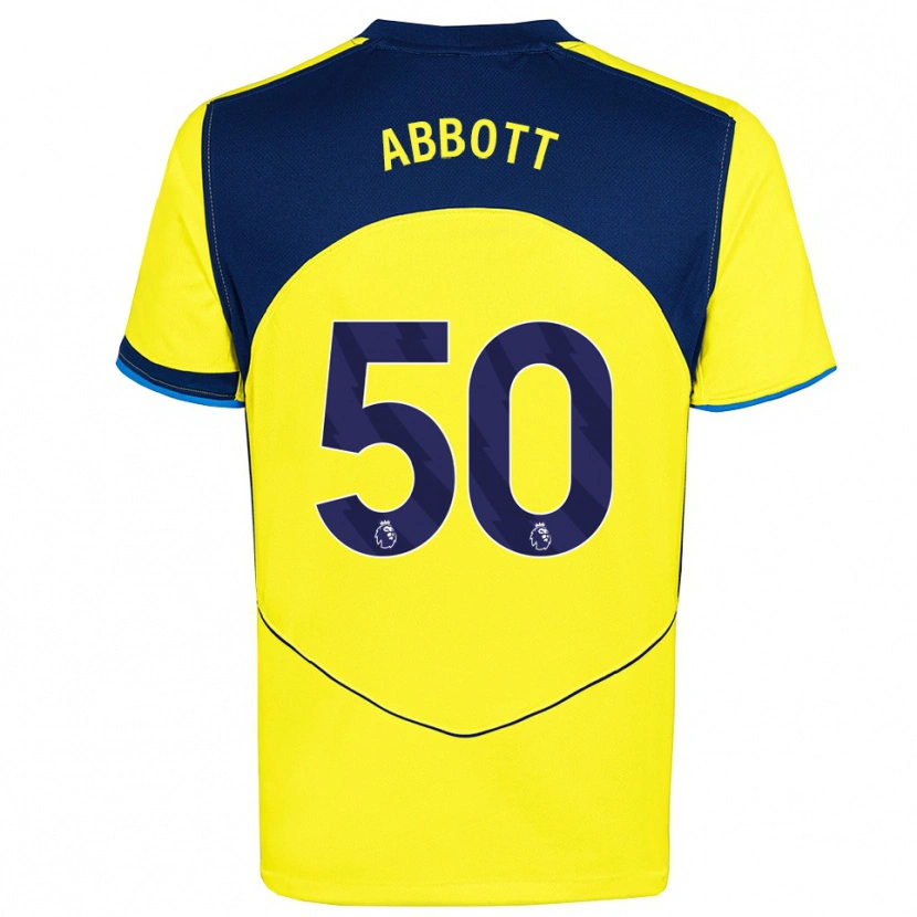 Danxen Women George Abbott #50 Yellow Navy Third Jersey 2025/26 T-Shirt