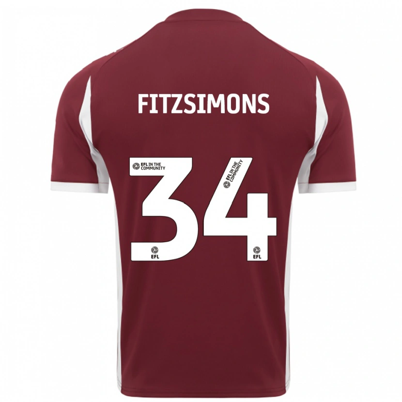 Danxen Kid Ross Fitzsimons #34 Burgundy White Home Jersey 2025/26 T-Shirt