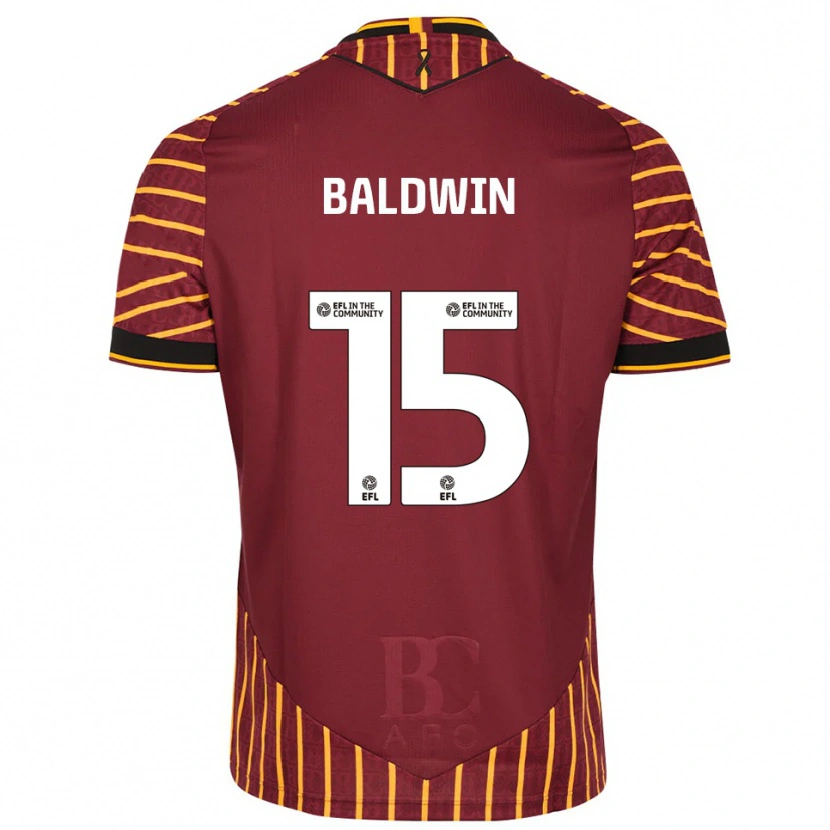 Danxen Kid Aden Baldwin #15 Orange Burgundy Home Jersey 2025/26 T-Shirt