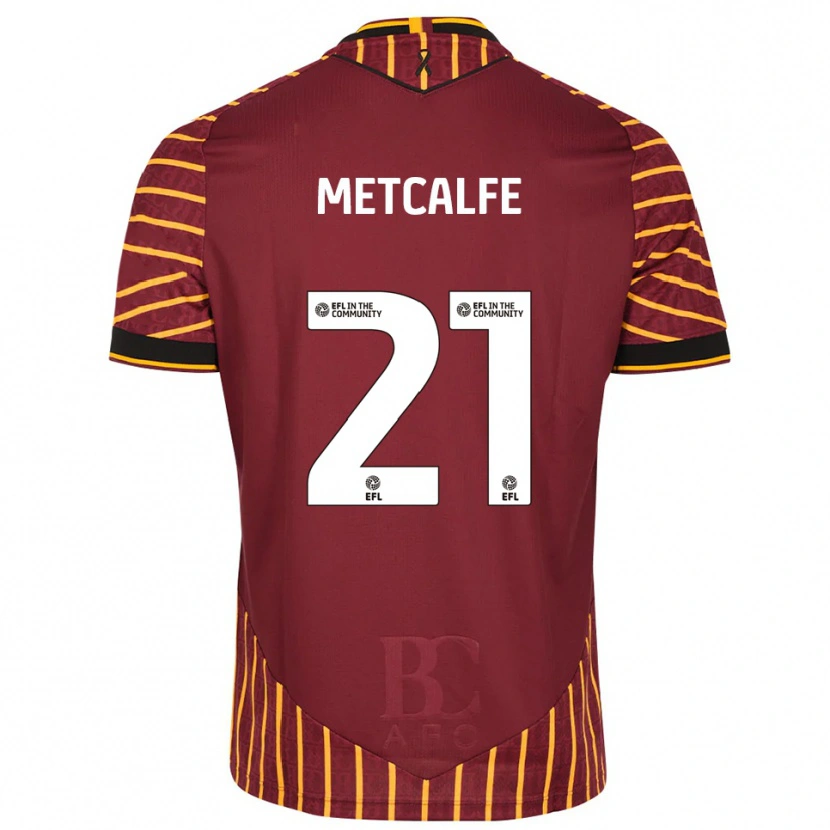 Danxen Kid Jenson Metcalfe #21 Orange Burgundy Home Jersey 2025/26 T-Shirt