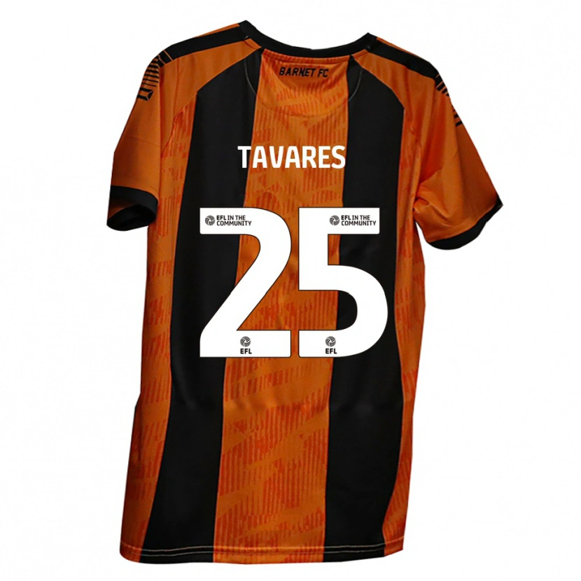 Danxen Kid Nikola Tavares #25 Orange Black Home Jersey 2025/26 T-Shirt