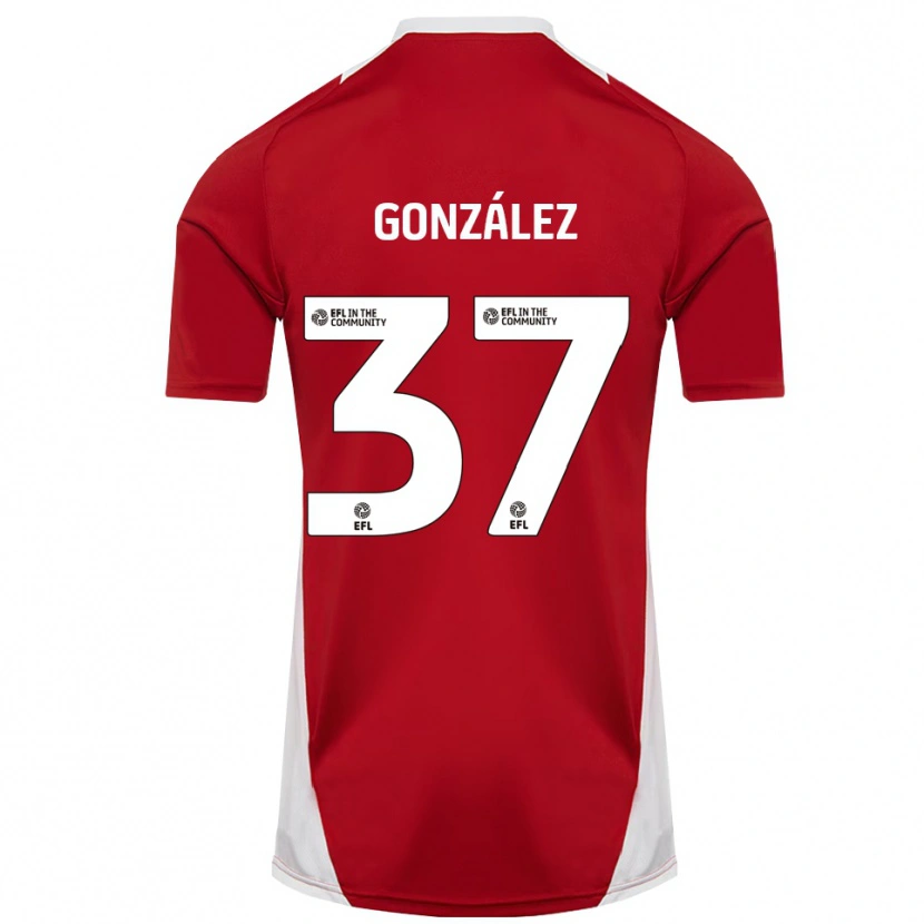 Danxen Kid Dani González #37 Red White Gold Home Jersey 2025/26 T-Shirt