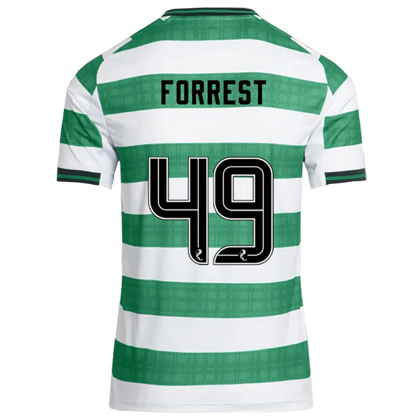 Danxen Kid James Forrest #49 Green White Home Jersey 2025/26 T-Shirt
