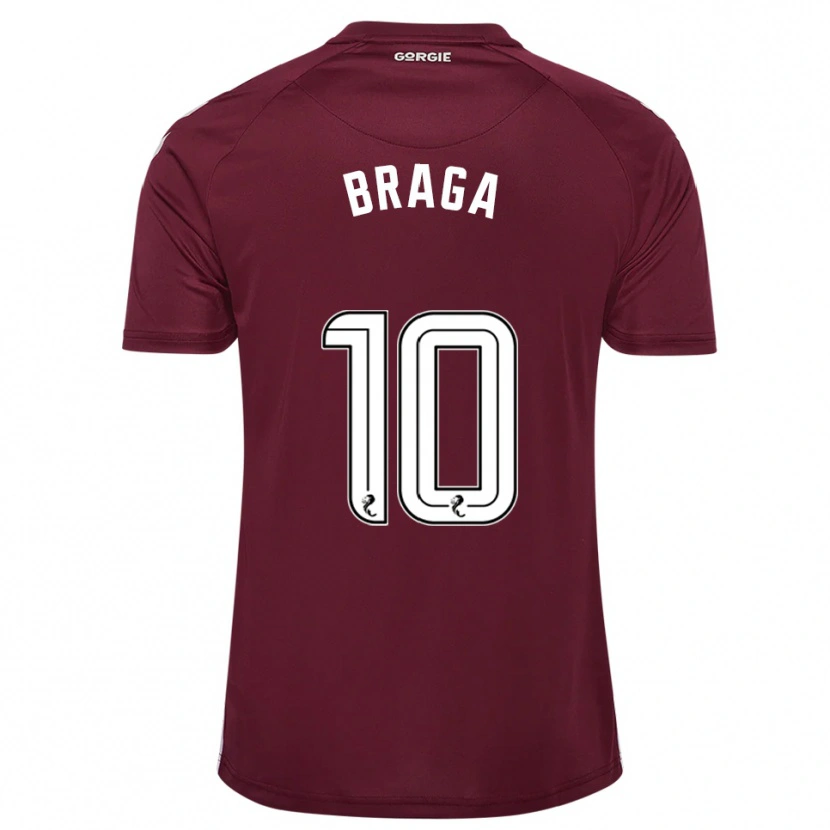 Danxen Kid Cláudio Braga #10 Burgundy White Home Jersey 2025/26 T-Shirt