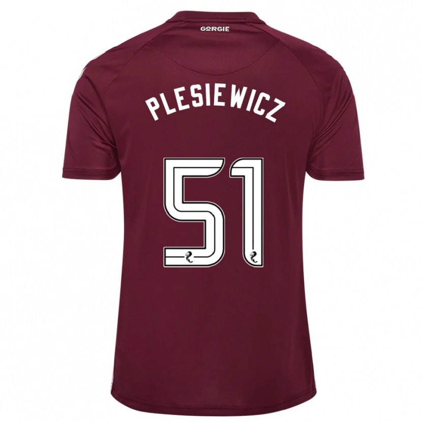 Danxen Kid Szymon Plesiewicz #51 Burgundy White Home Jersey 2025/26 T-Shirt