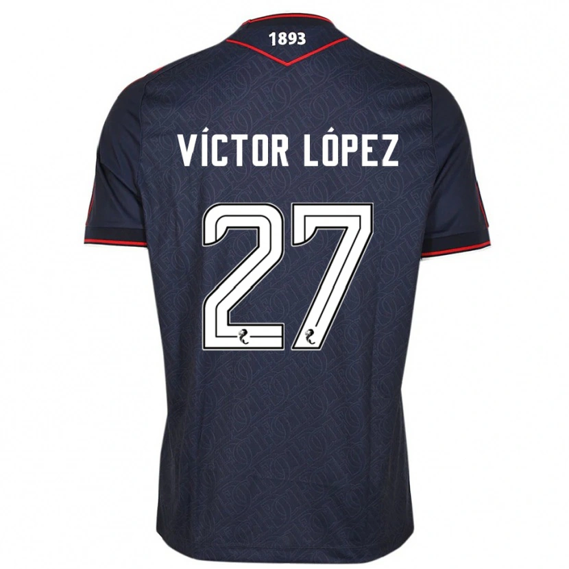 Danxen Kid Víctor López #27 Navy White Home Jersey 2025/26 T-Shirt