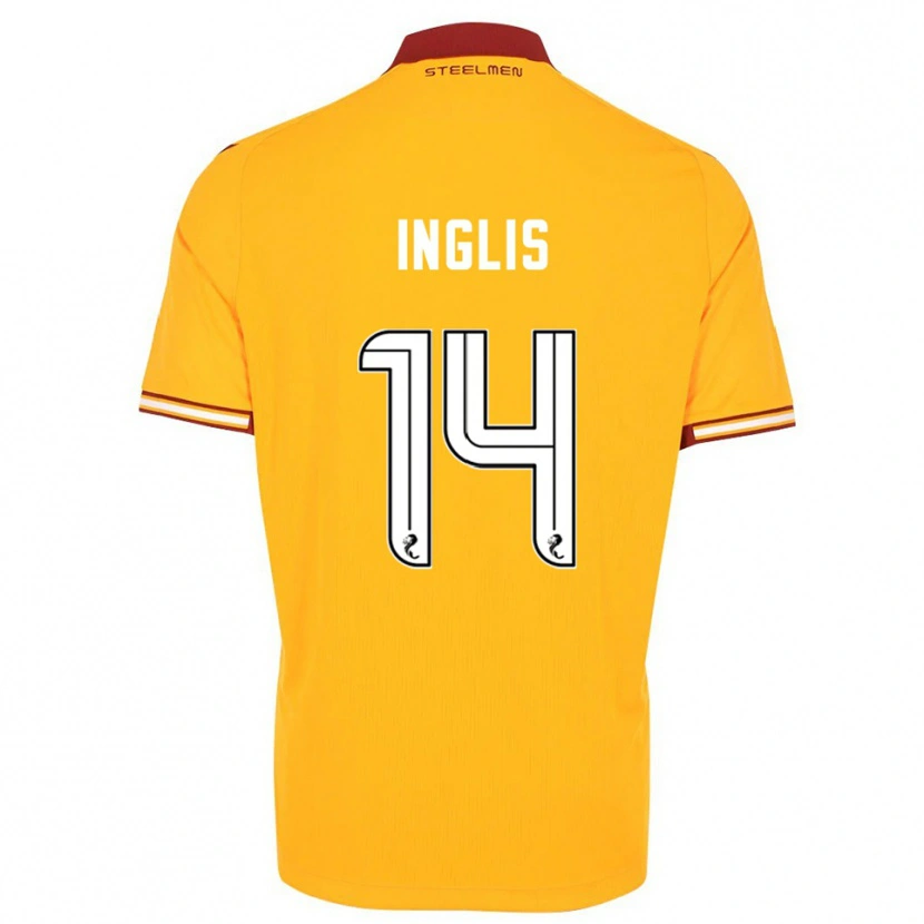Danxen Kid Gill Inglis #14 Yellow Burgundy Home Jersey 2025/26 T-Shirt