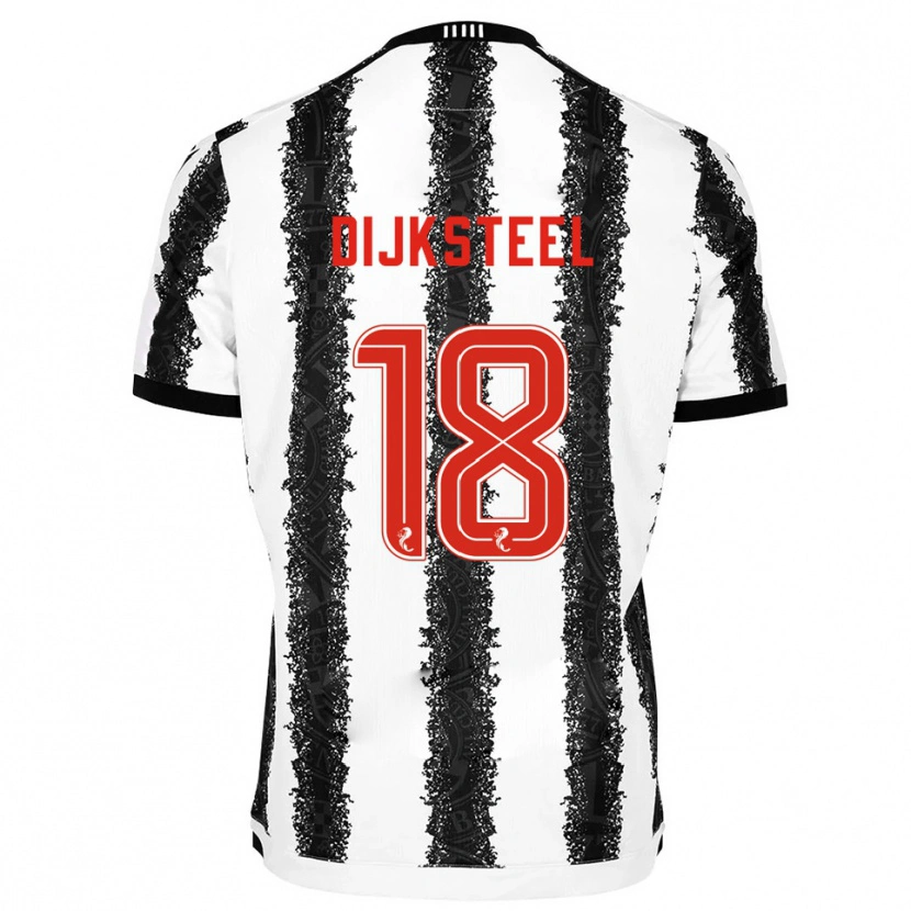 Danxen Kid Malik Dijksteel #18 White Black Home Jersey 2025/26 T-Shirt