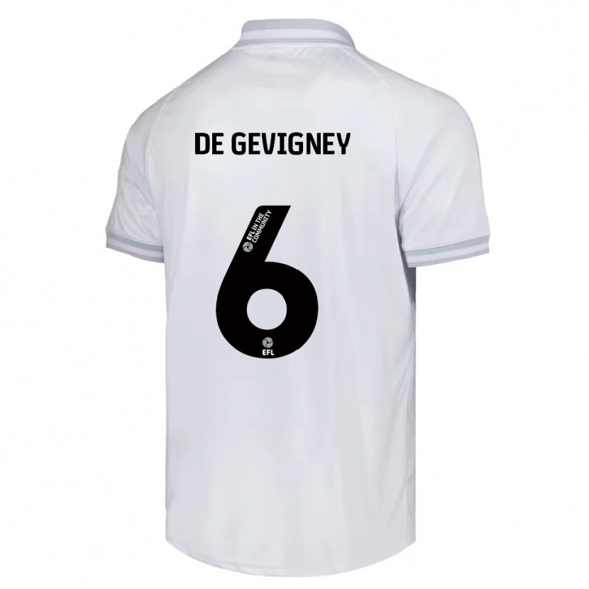 Danxen Kid Maël De Gevigney #6 White Gray Black Away Jersey 2025/26 T-Shirt