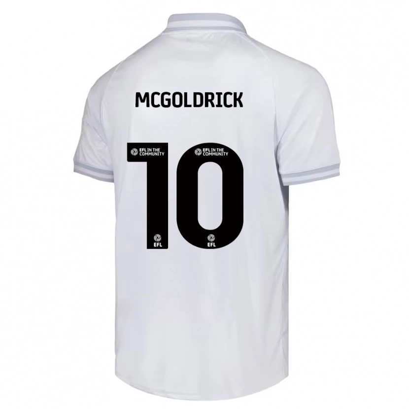 Danxen Kid David Mcgoldrick #10 White Gray Black Away Jersey 2025/26 T-Shirt