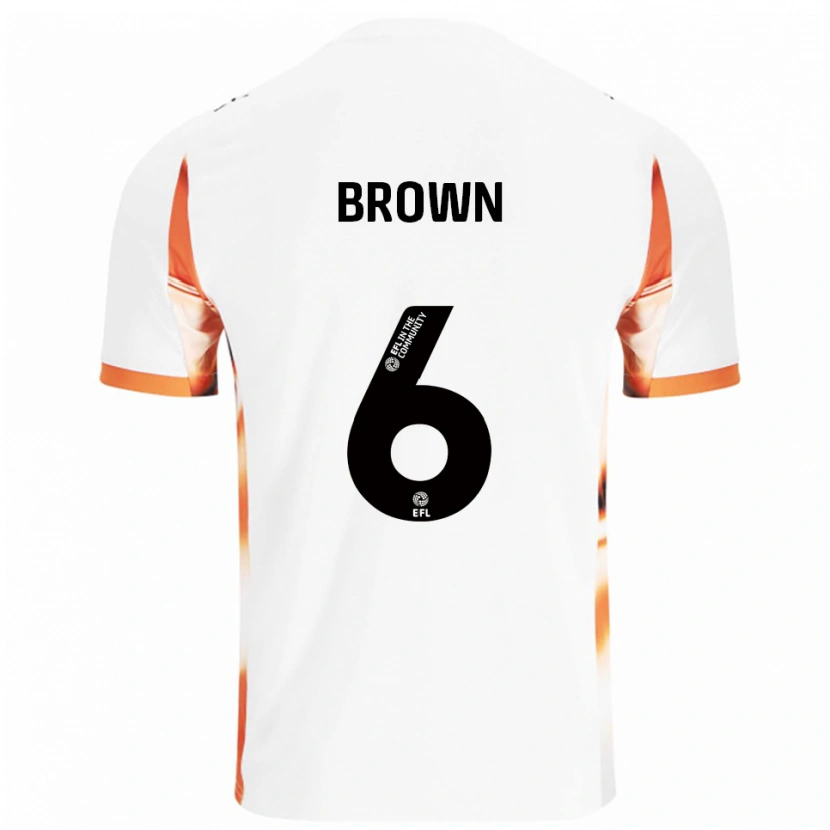 Danxen Kid Jordan Brown #6 White Orange Black Away Jersey 2025/26 T-Shirt