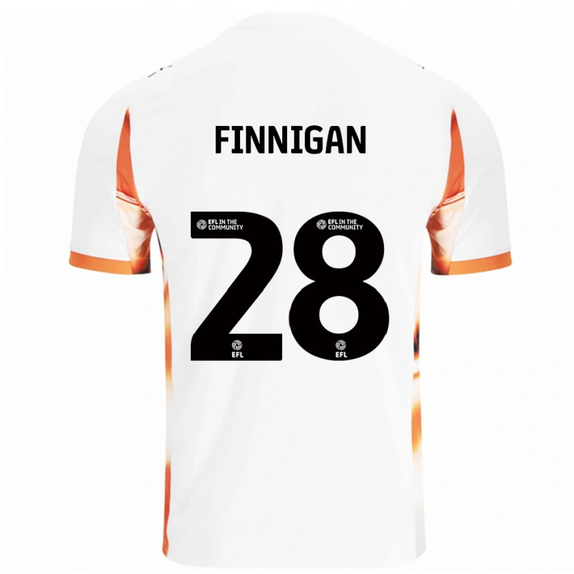 Danxen Kid Ryan Finnigan #28 White Orange Black Away Jersey 2025/26 T-Shirt