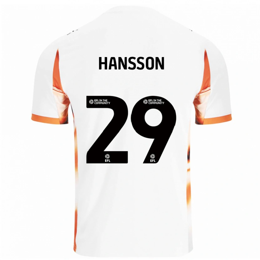 Danxen Kid Emil Hansson #29 White Orange Black Away Jersey 2025/26 T-Shirt