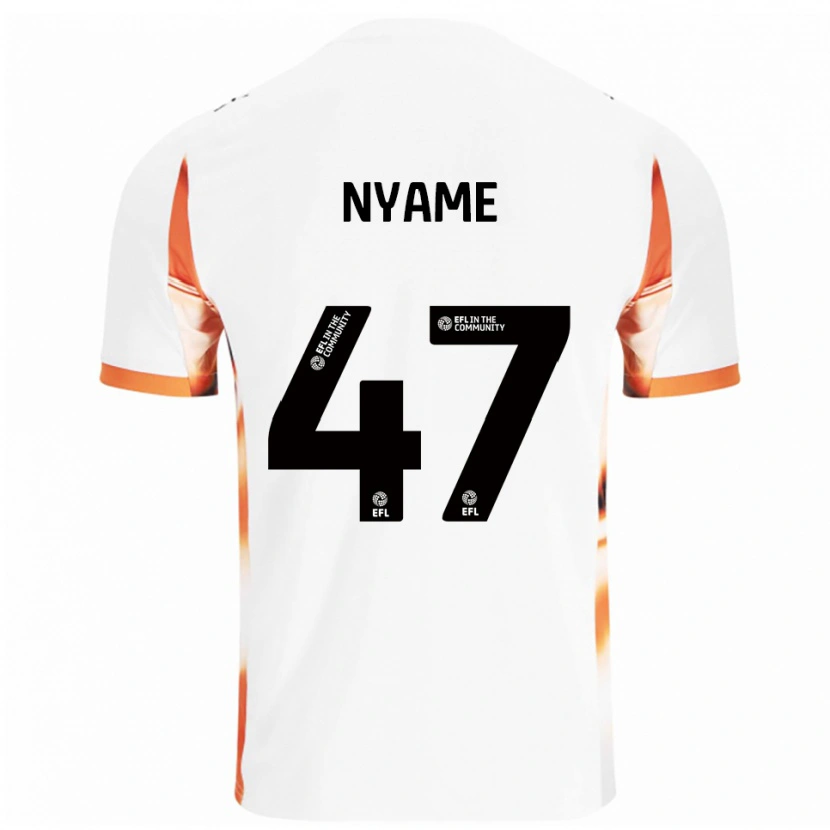 Danxen Kid Josh Nyame #47 White Orange Black Away Jersey 2025/26 T-Shirt