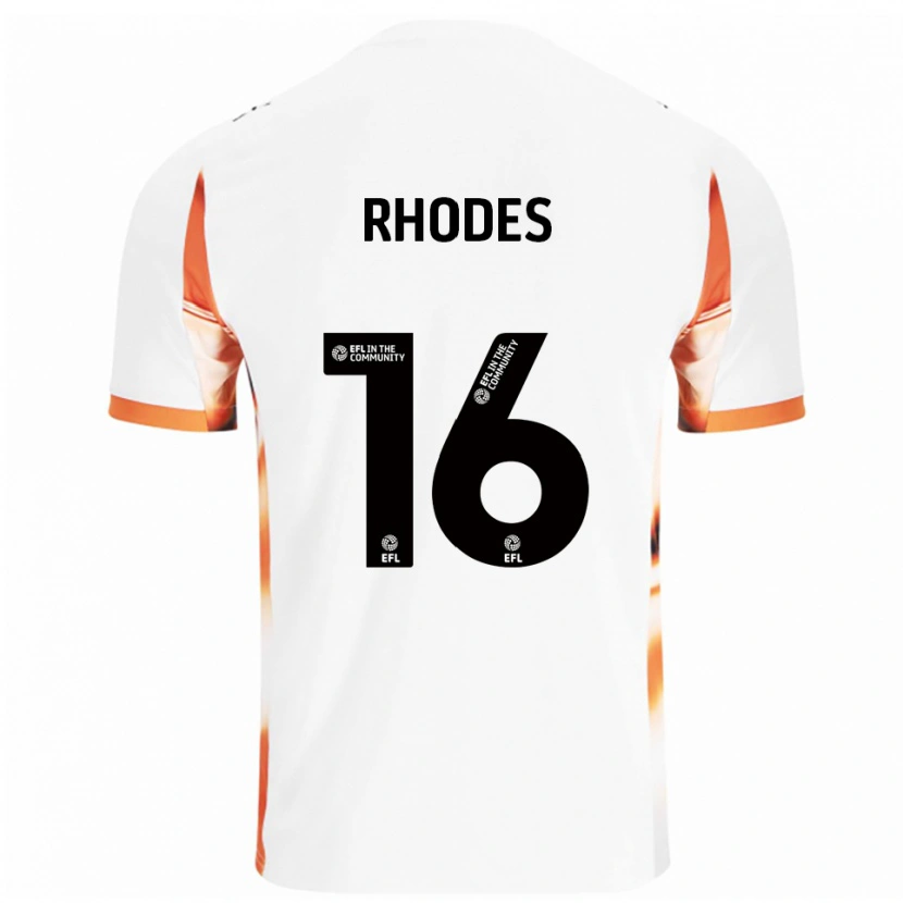 Danxen Kid Jordan Rhodes #16 White Orange Black Away Jersey 2025/26 T-Shirt