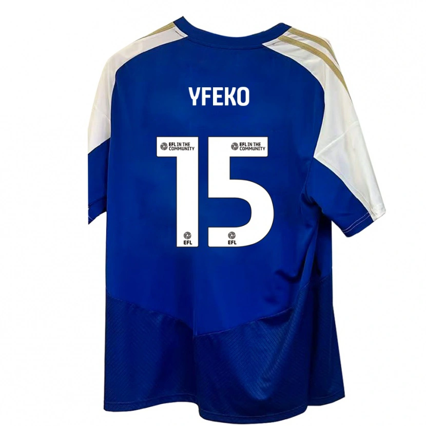 Danxen Kid Johnly Yfeko #15 Blue White Gold Away Jersey 2025/26 T-Shirt