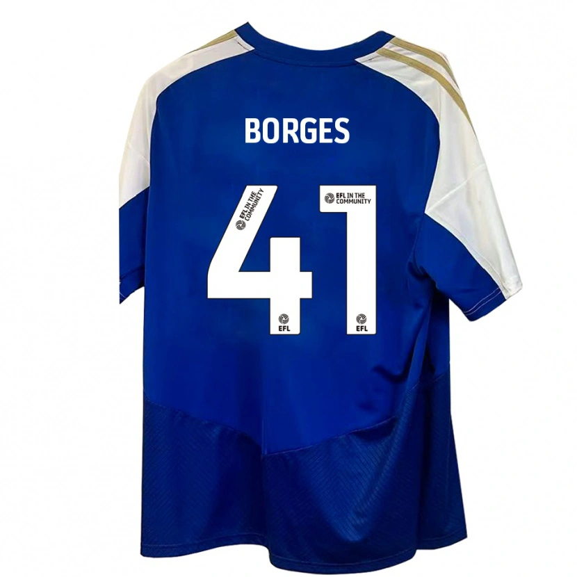 Danxen Kid Pedro Borges #41 Blue White Gold Away Jersey 2025/26 T-Shirt