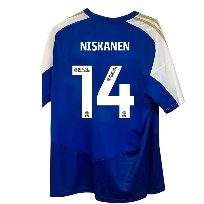 Danxen Kid Ilmari Niskanen #14 Blue White Gold Away Jersey 2025/26 T-Shirt