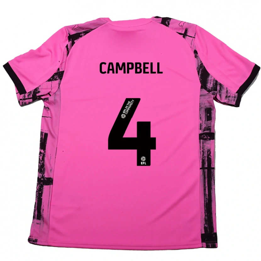 Danxen Kid Dean Campbell #4 Rose Red Black Away Jersey 2025/26 T-Shirt