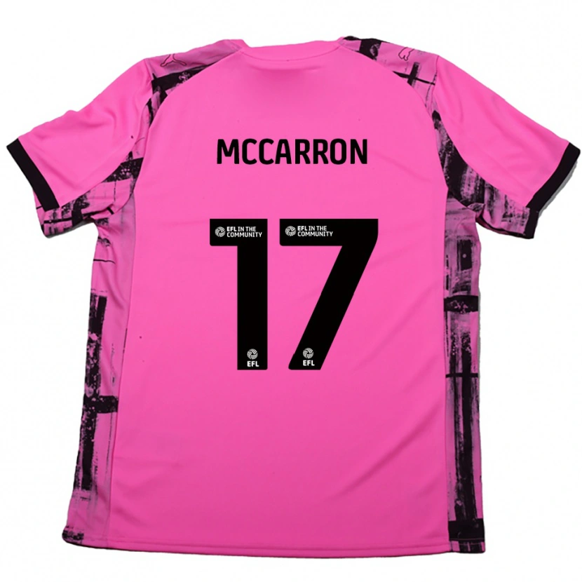 Danxen Kid Liam Mccarron #17 Rose Red Black Away Jersey 2025/26 T-Shirt